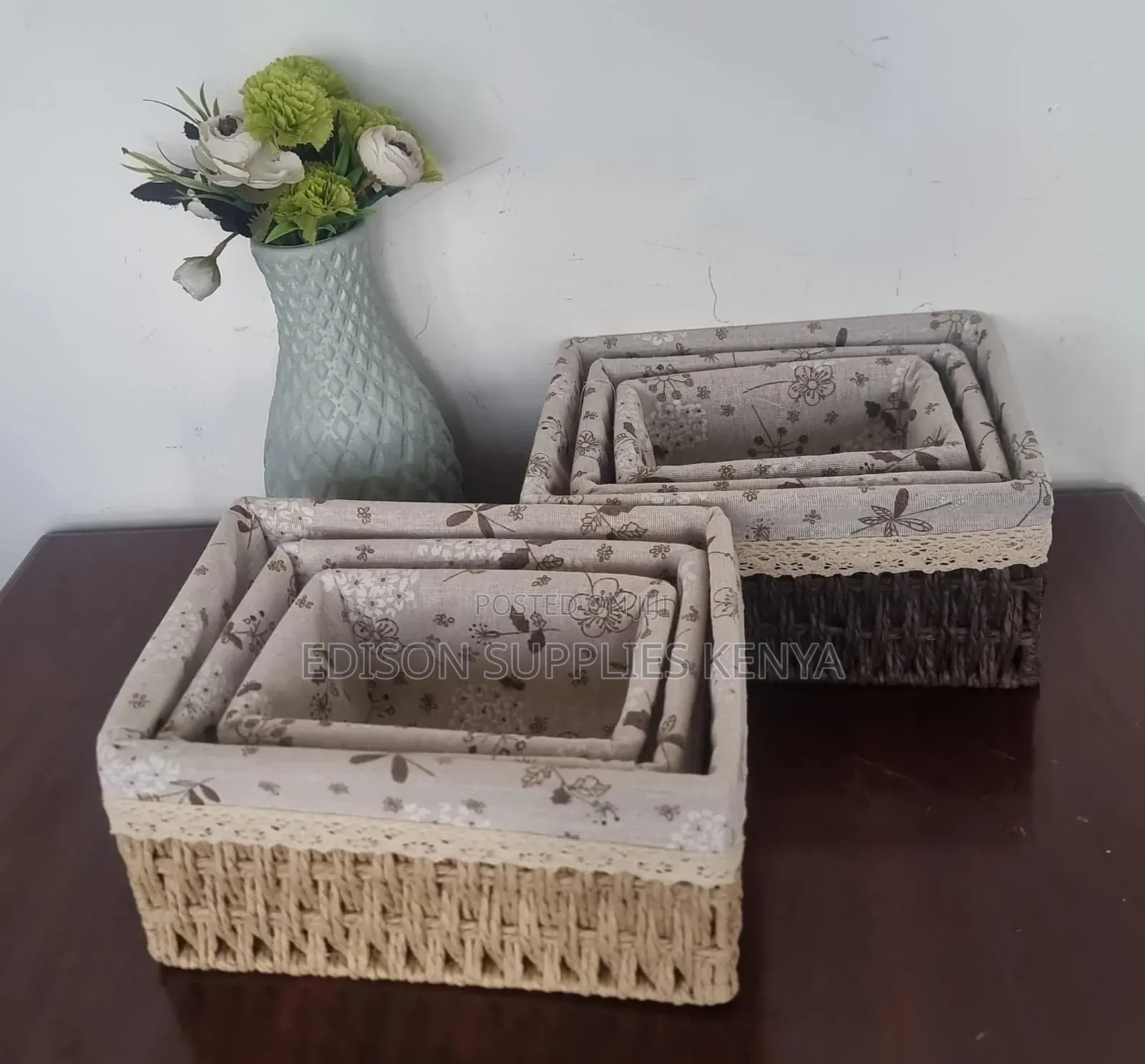 Woven Storage Baskets Set – Home Organizer Makuti Basket