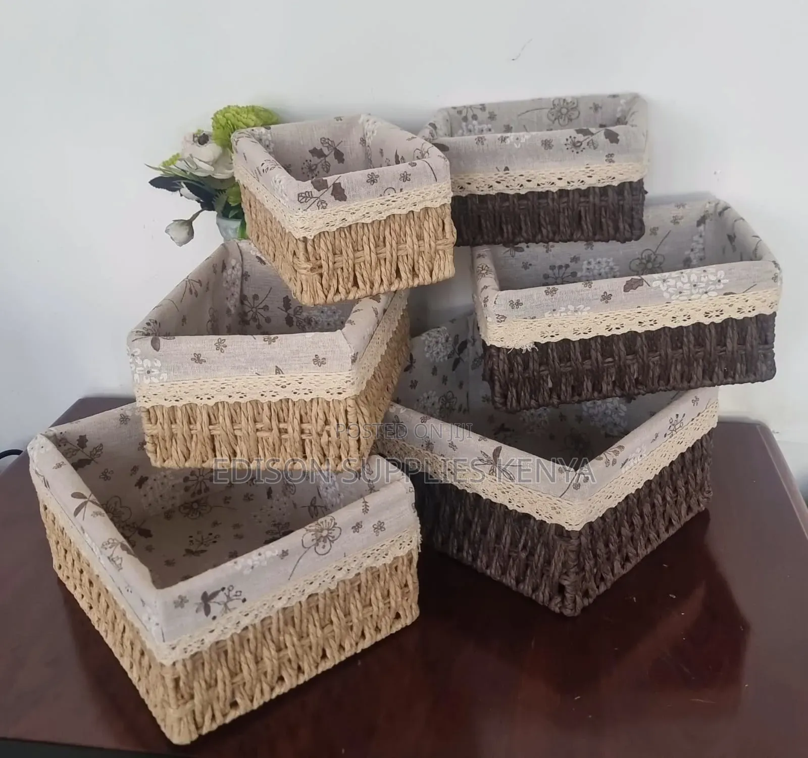 Woven Storage Baskets Set – Home Organizer Makuti Basket