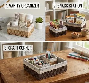 Woven Storage Baskets Set – Home Organizer Makuti Basket