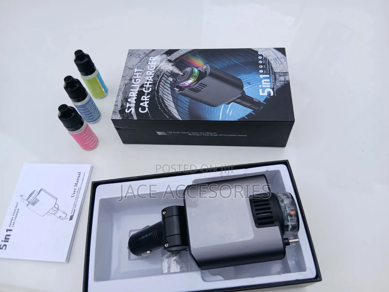 Retractable 180w Max Starlight Car Charger 5 in Pd Fast Charger