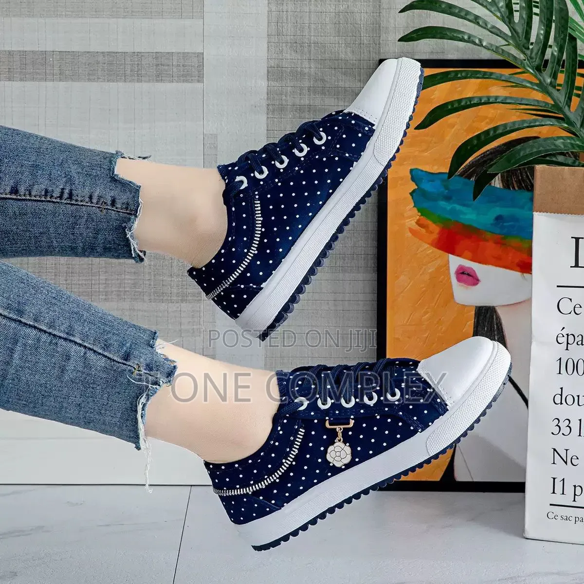 Quality Original Ladies Polka Dot Canvas Blue