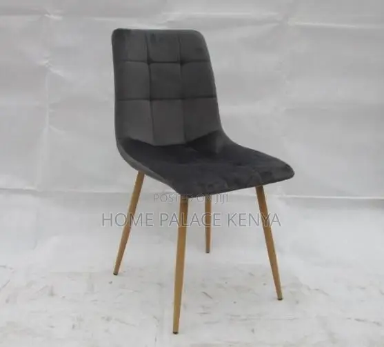 Dining Chair: Grey Wipeable Leather Dining Chair