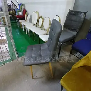 Dining Chair: Grey Wipeable Leather Dining Chair