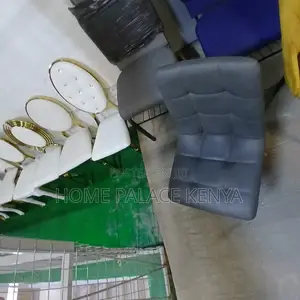 Dining Chair: Grey Wipeable Leather Dining Chair