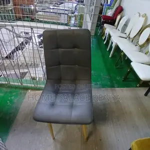 Dining Chair: Grey Wipeable Leather Dining Chair