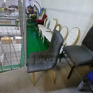Dining Chair: Grey Wipeable Leather Dining Chair