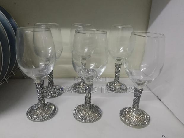 6pc Luxury Rhinestone Wine Glass Set