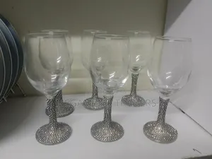 6pc Luxury Rhinestone Wine Glass Set