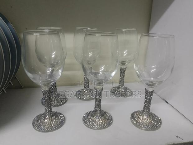 6pc Luxury Rhinestone Wine Glass Set - thumbnail 2