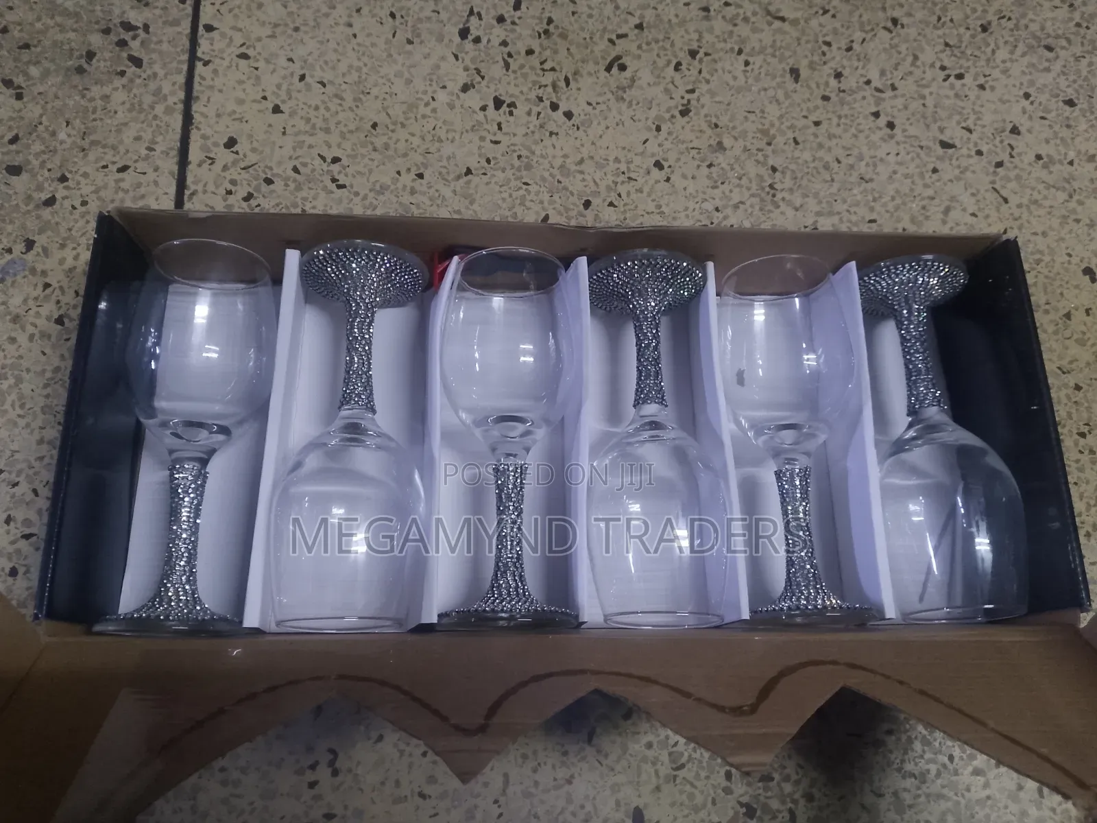 6pc Luxury Rhinestone Wine Glass Set