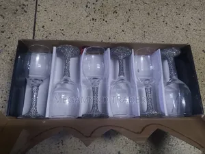 6pc Luxury Rhinestone Wine Glass Set