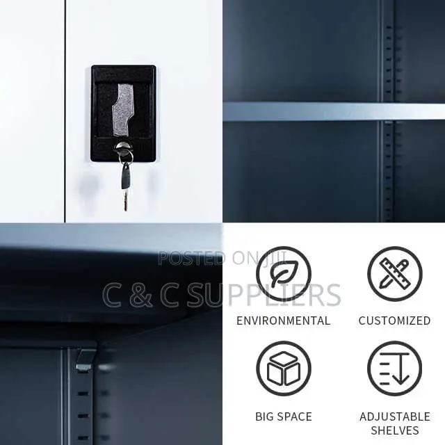 2-Door Modern Metallic File Cabinet