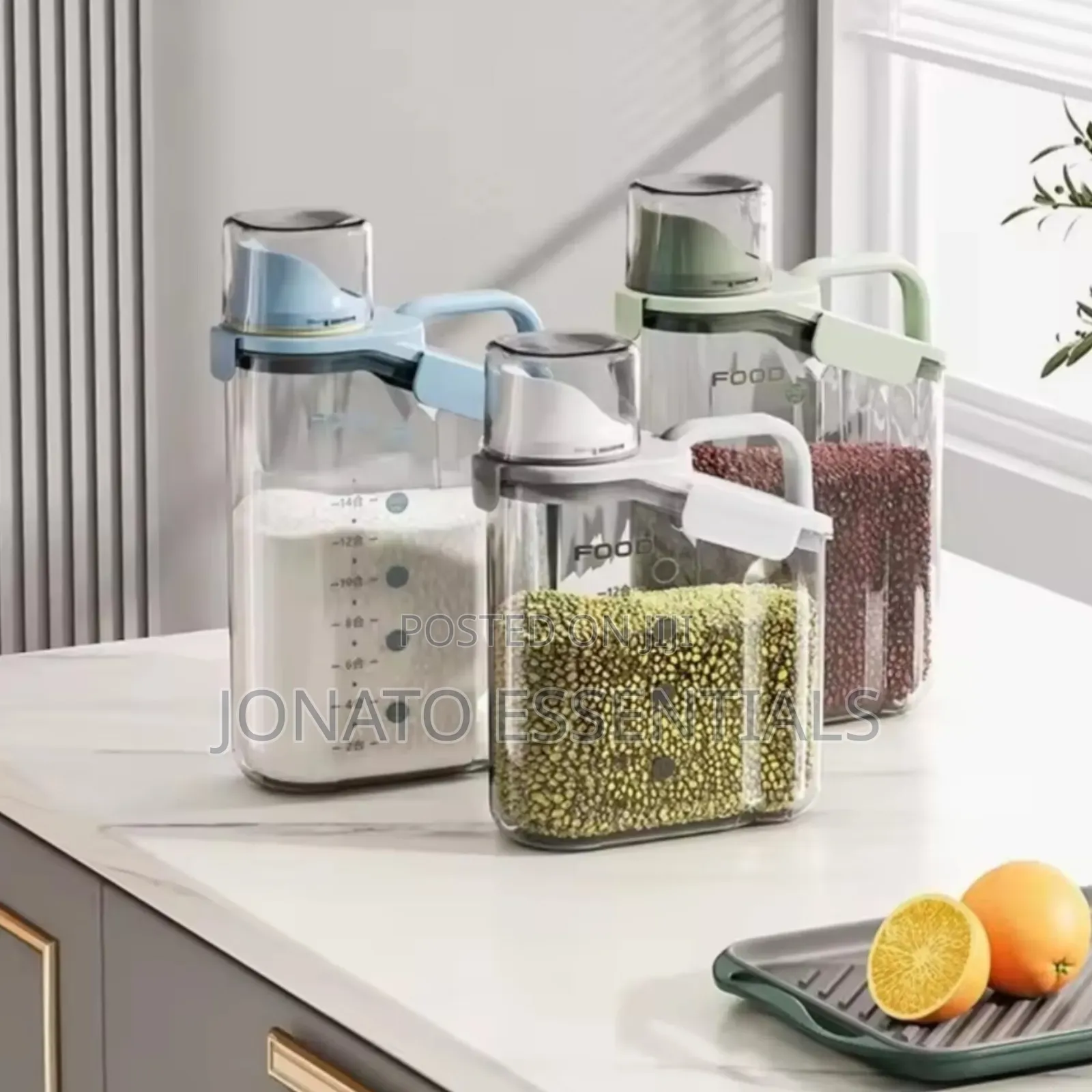 Airtight Cereal Dispenser 2000ml Food Storage Container Cup