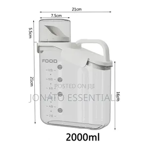 Airtight Cereal Dispenser 2000ml Food Storage Container Cup