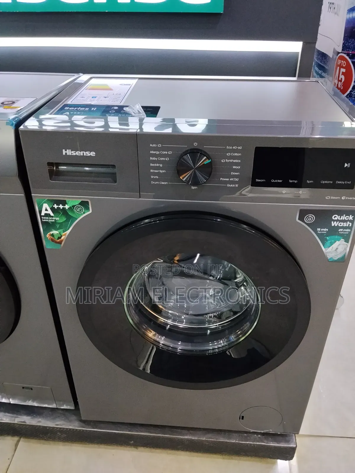 Hisense 7kg Front Load Washing Machine Wash and Spin Silver