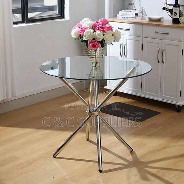 Round Dining Home Table With Glass Top