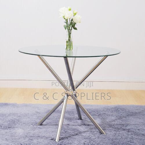 Round Dining Home Table With Glass Top - thumbnail 3