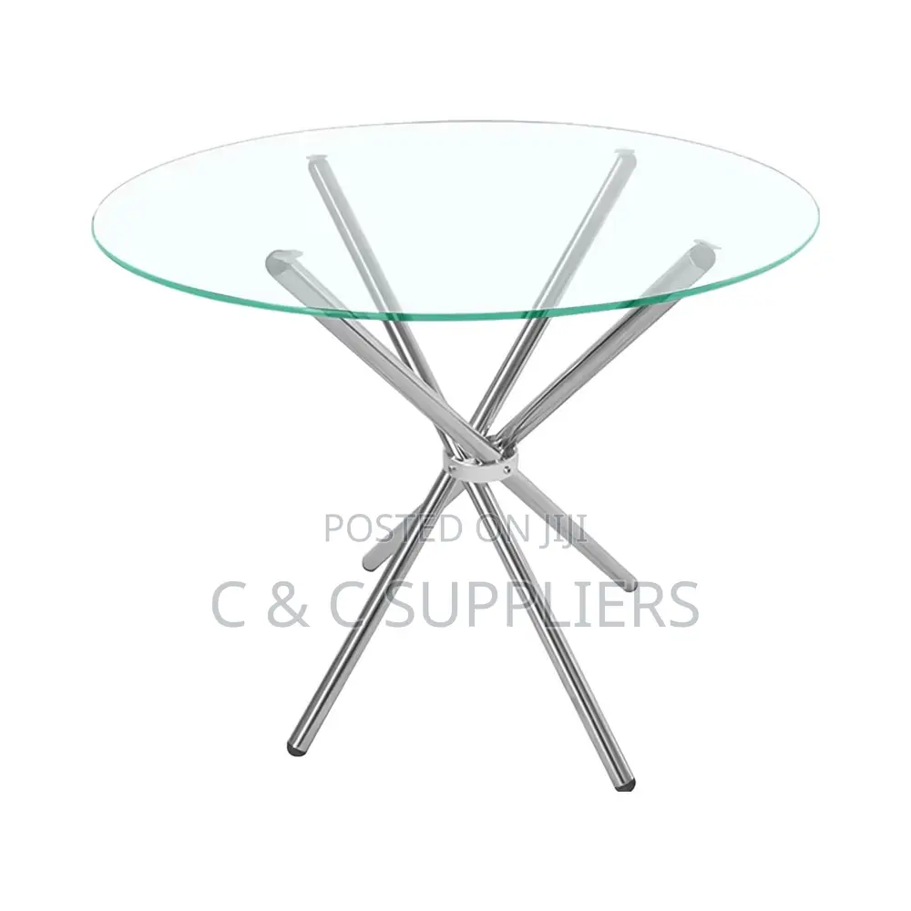 Round Dining Home Table With Glass Top