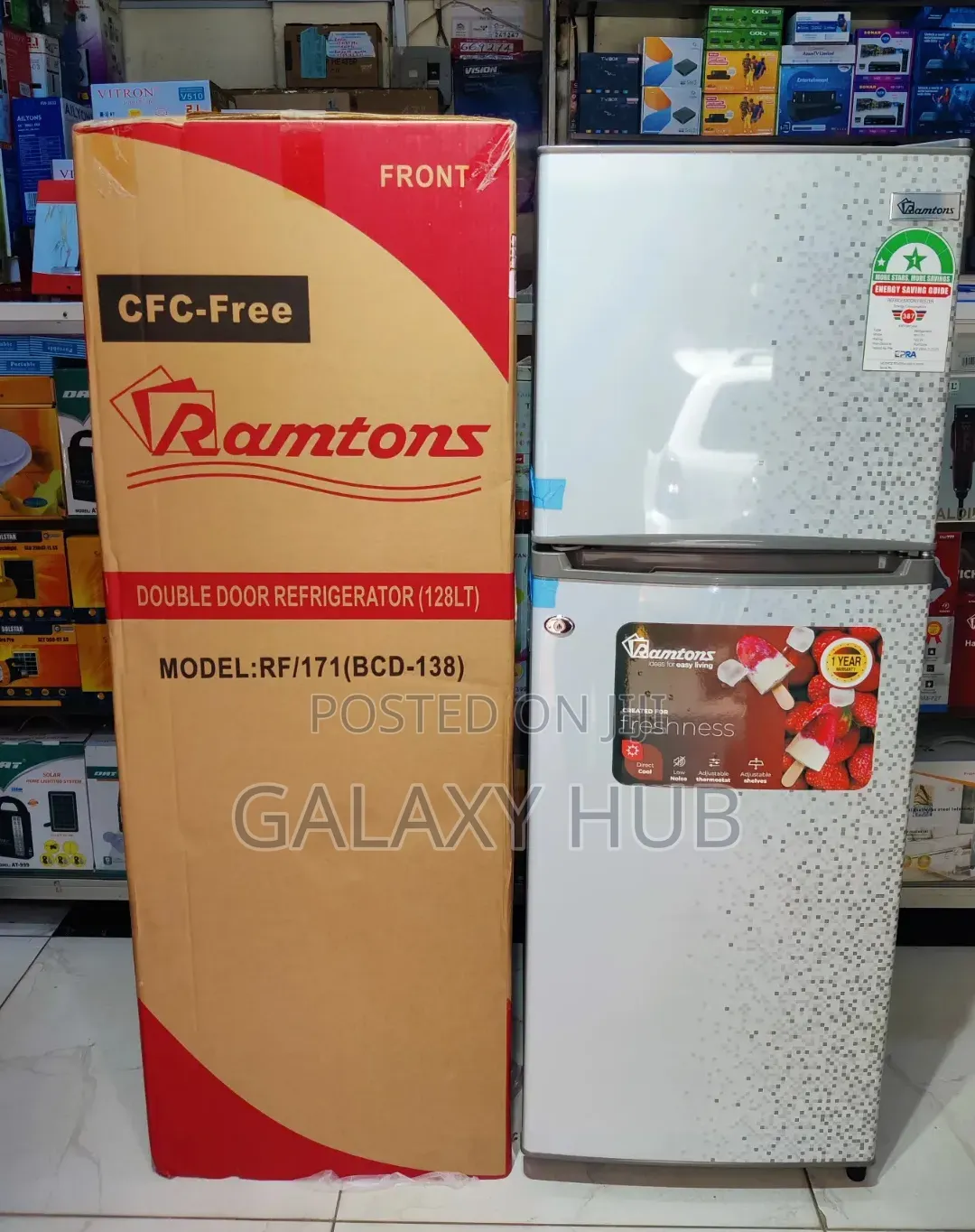 Ramtons Fridge Double Fridge 128litres Rf171 Silver
