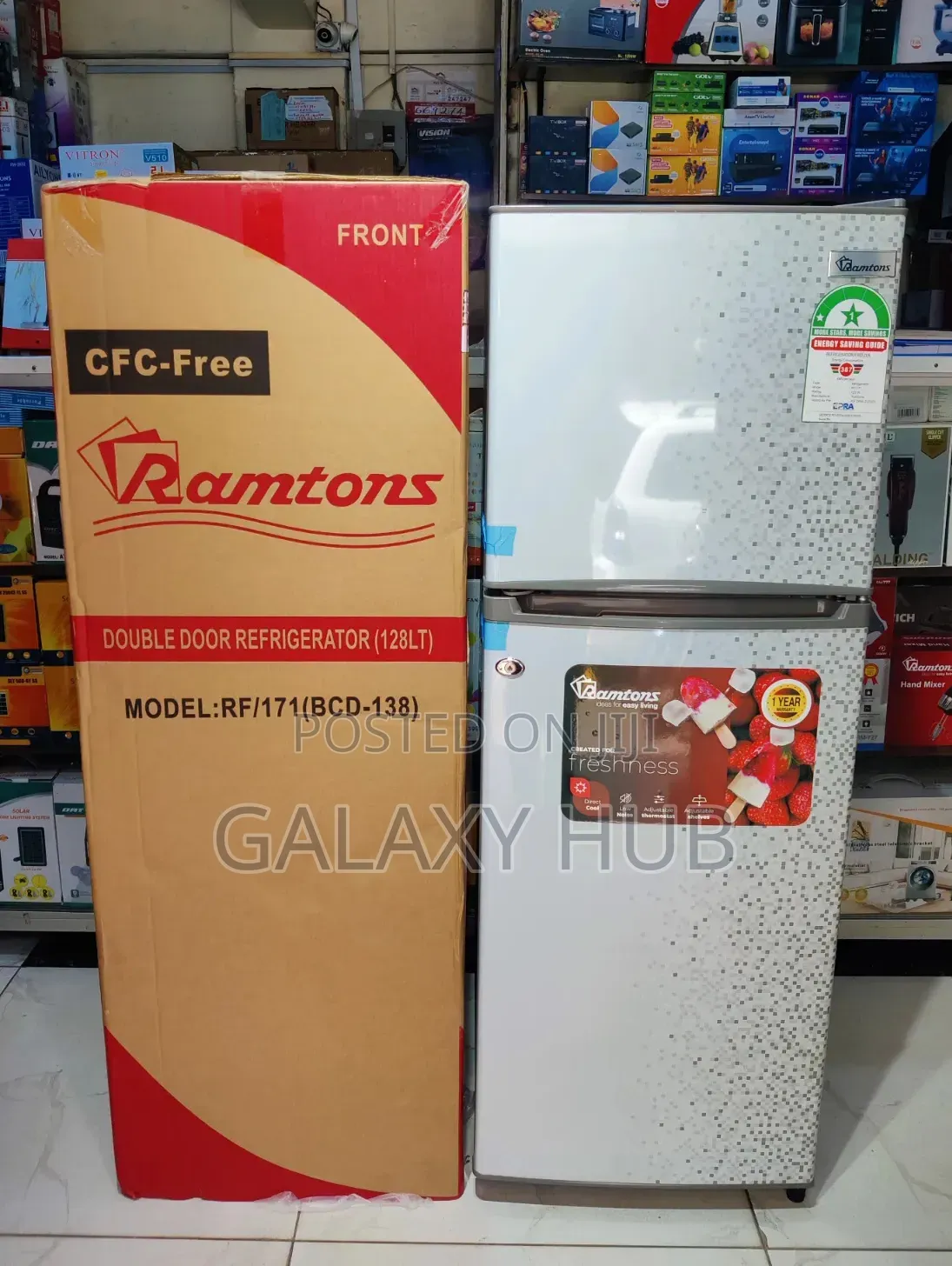 Ramtons Fridge Double Fridge 128litres Rf171 Silver