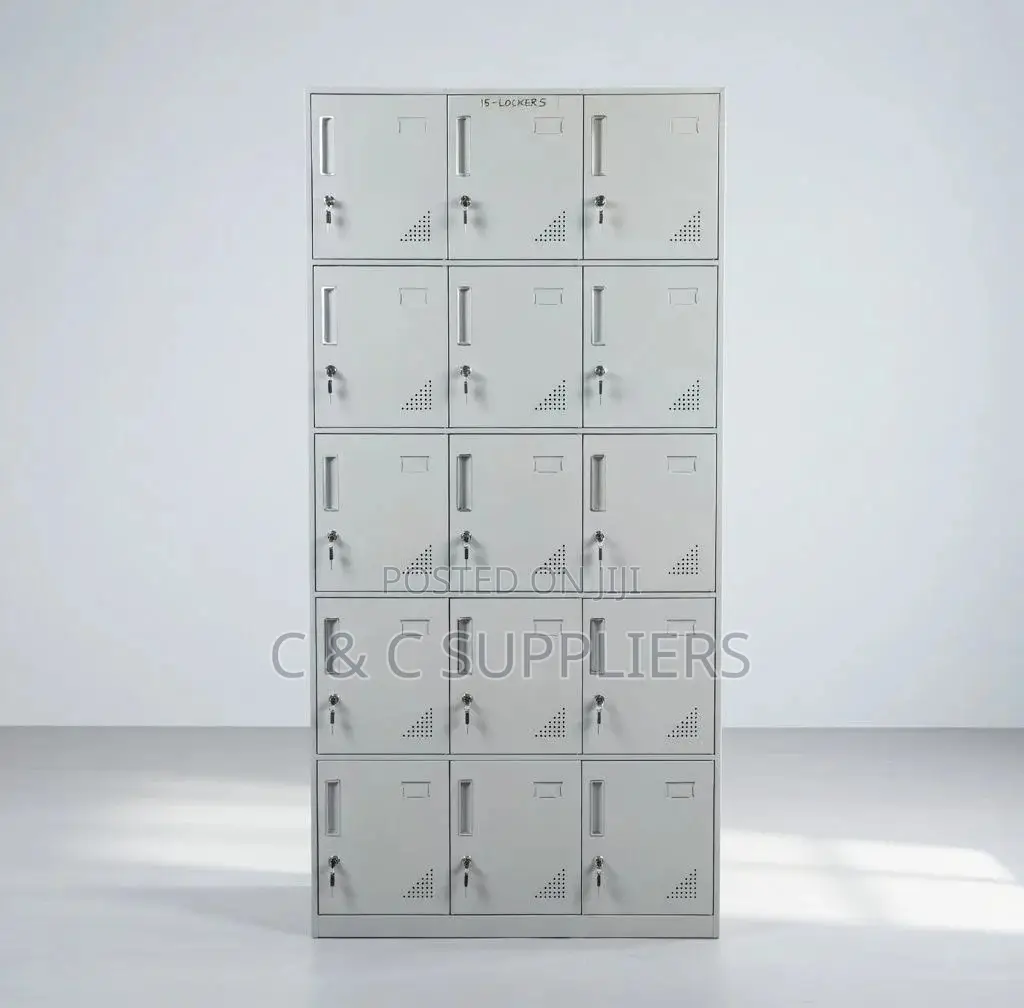 15 Door's White Gym Locker Cabinet