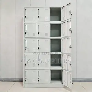 15 Door's White Gym Locker Cabinet