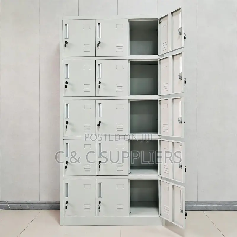 15 Door's White Gym Locker Cabinet