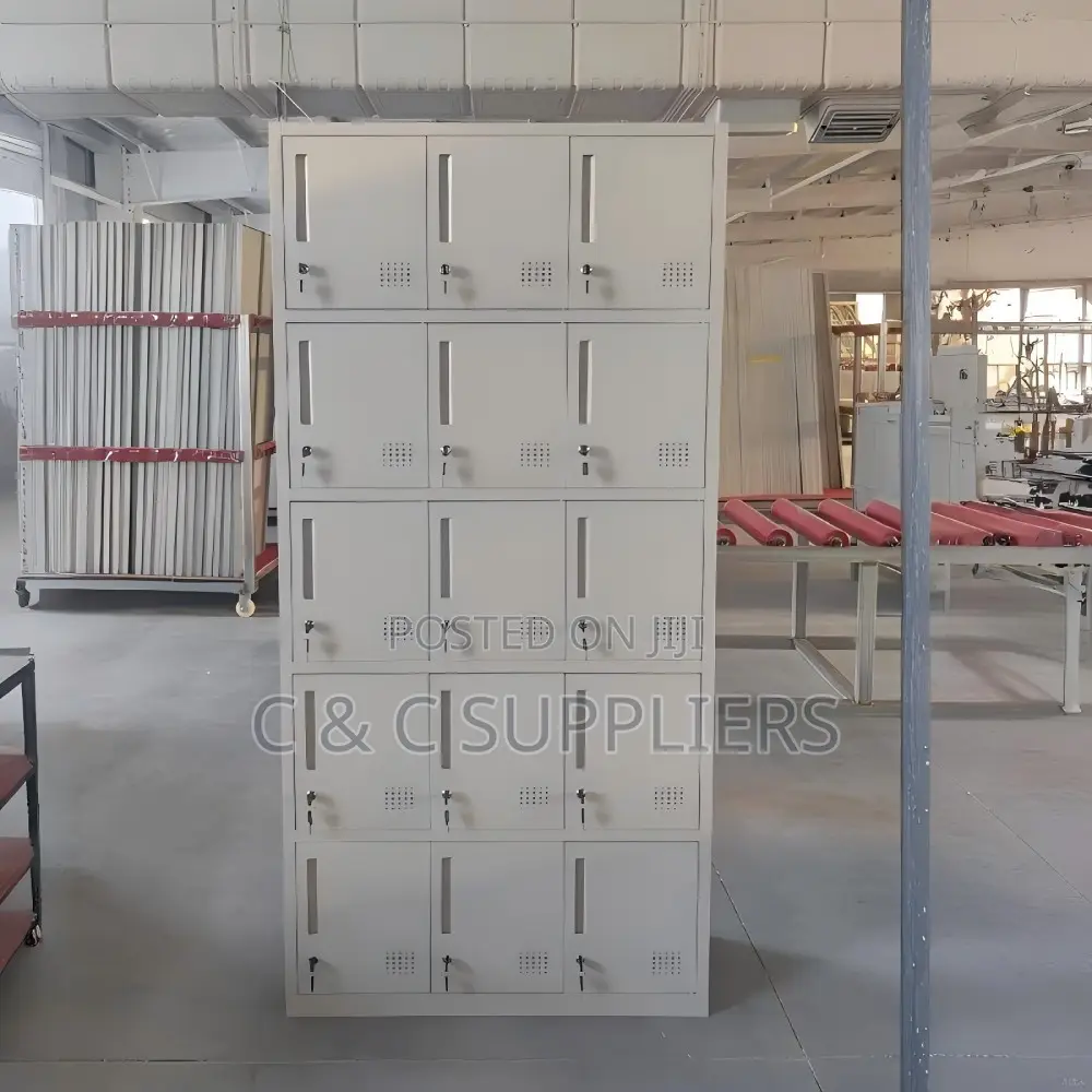 15 Door's White Gym Locker Cabinet