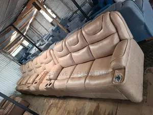 Luxurious 7‐Seater Chocolate Brown Semi‐Recliner Sofa