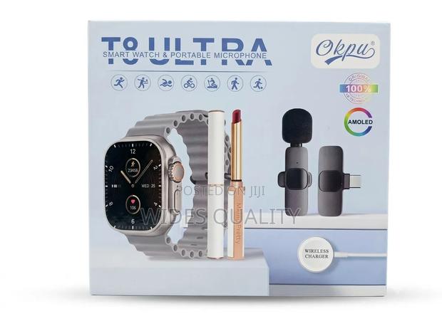 Smartwatch and Portable Microphone Kit.