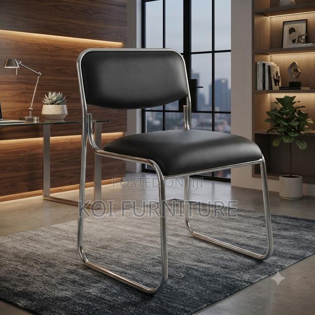 Office Chairs; Visitors Office Reception Chrome Chairs - thumbnail 4