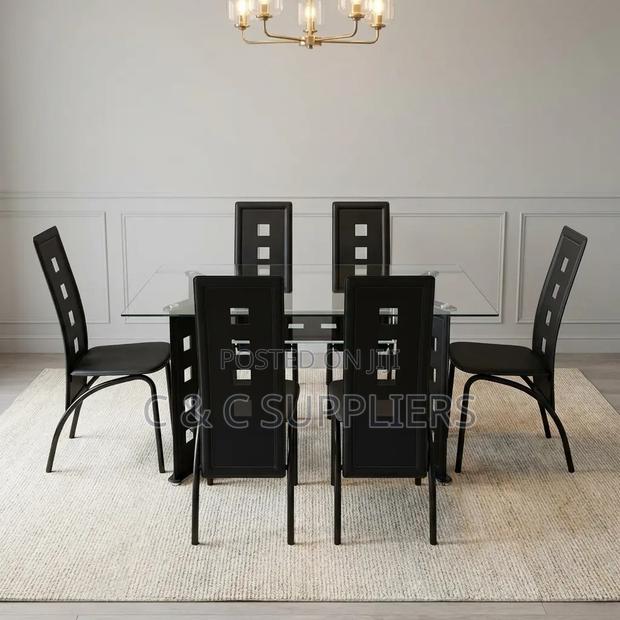 6-Seater Glass Dining Set