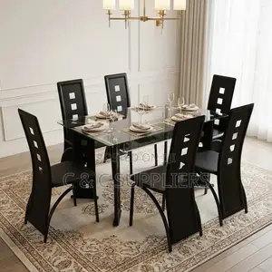 6-Seater Glass Dining Set