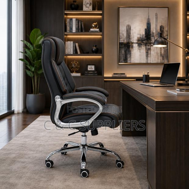 High Back Leather Ceo's Chair - thumbnail 5