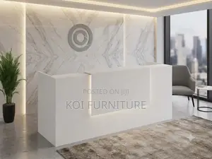 Reception Desk; 1800mm White U Figured Office Reception Desk