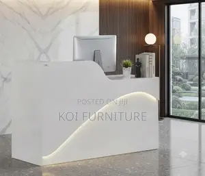 Reception Desk; 1800mm White U Figured Office Reception Desk