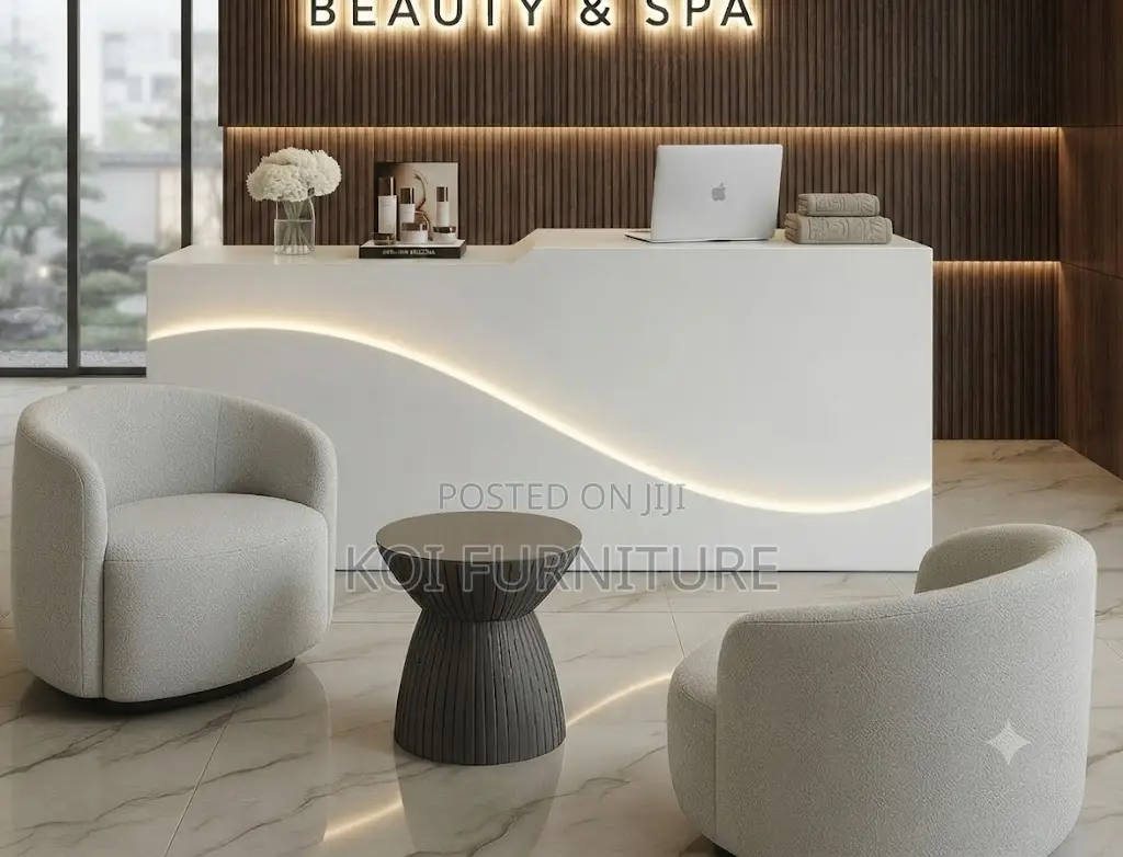 Reception Desk; 1800mm White U Figured Office Reception Desk