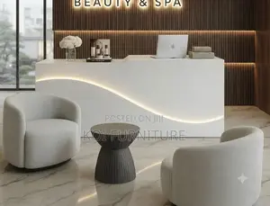 Reception Desk; 1800mm White U Figured Office Reception Desk