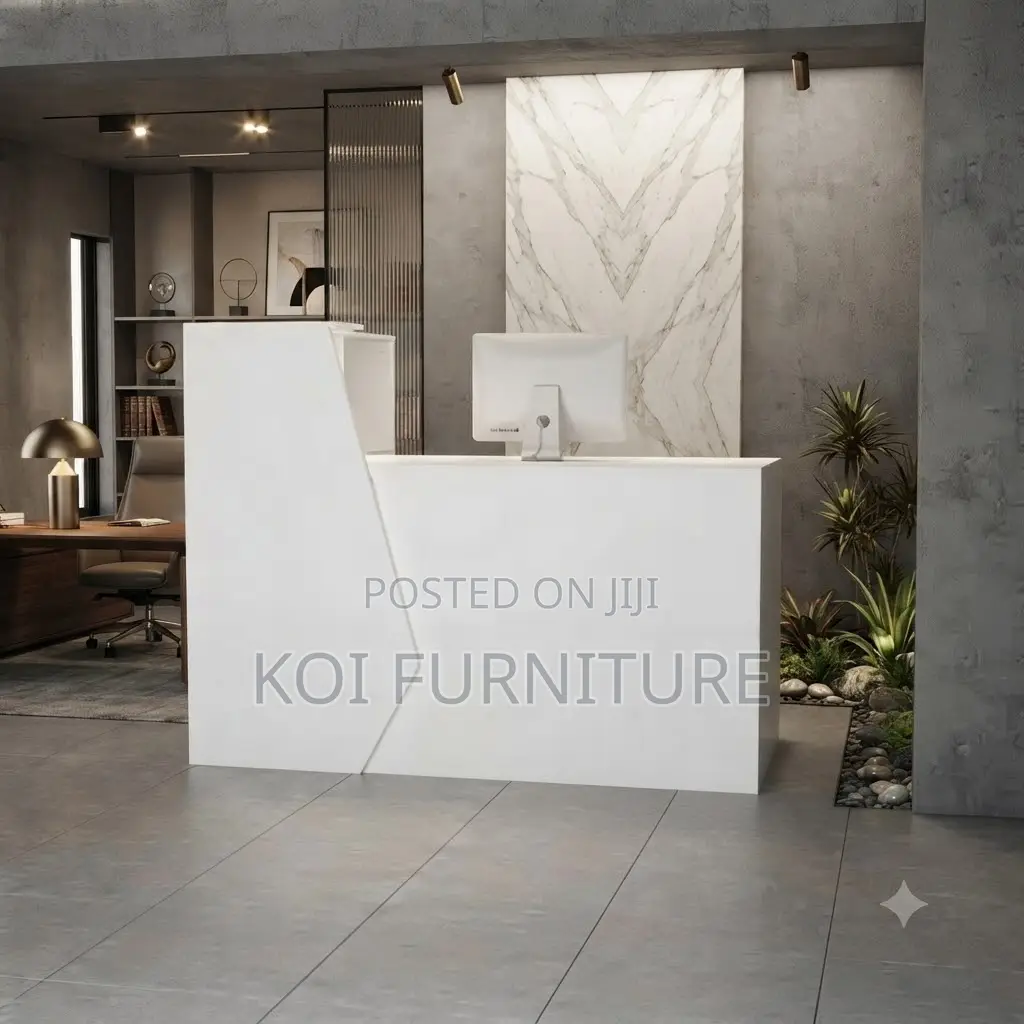 Reception Desk; 1800mm White U Figured Office Reception Desk