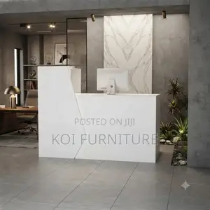 Reception Desk; 1800mm White U Figured Office Reception Desk