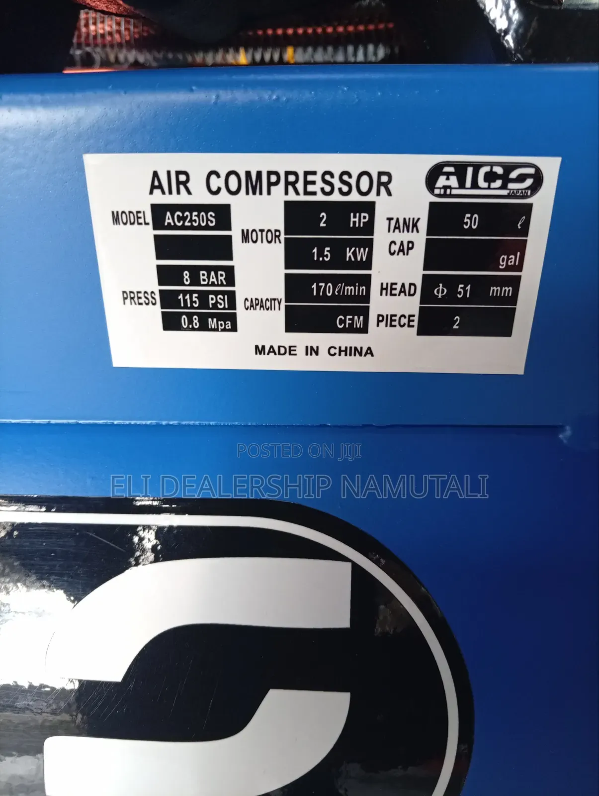 50l Aico Air Compressor 2hp/High Performance Twin Cylinder Compressor
