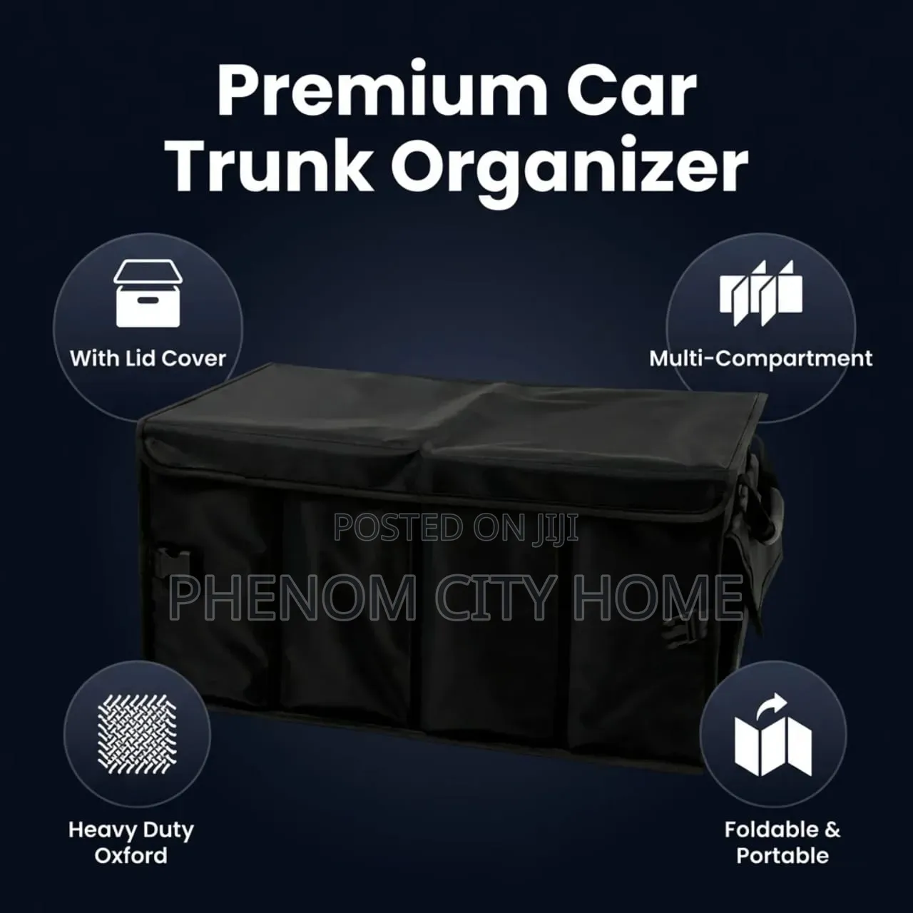 Foldable Car Trunk Organizer With Lid