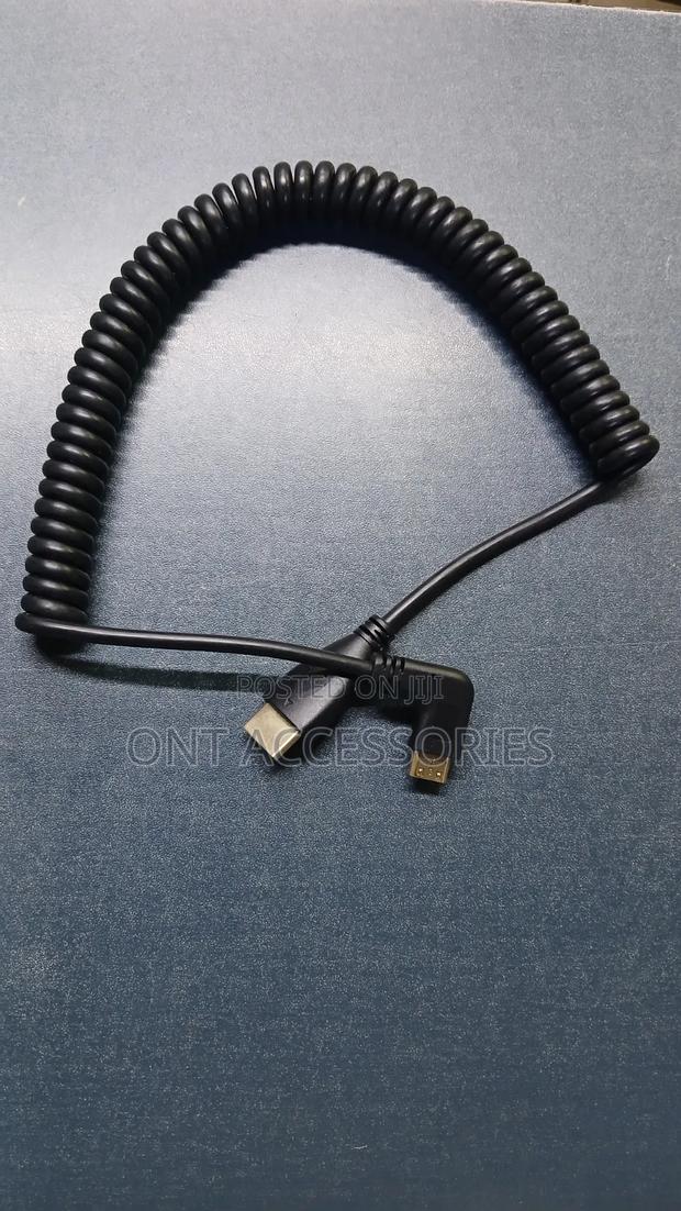 Coiled Hdmi to Right Angled Mini