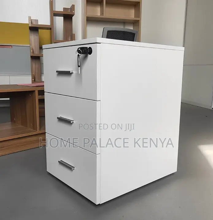 Drawer Chest: Lockable 3 Tier Filing Cabinet for Home Office