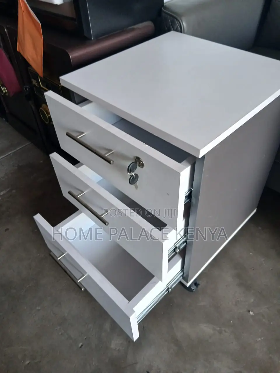 Drawer Chest: Lockable 3 Tier Filing Cabinet for Home Office