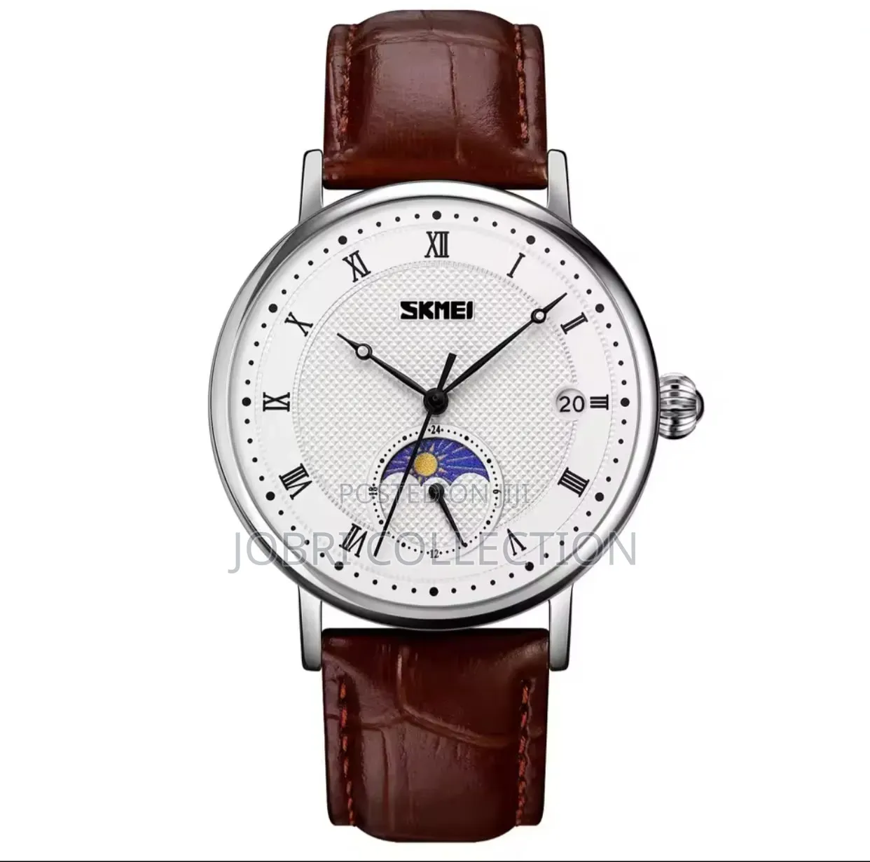 Brown Leather Strap Skmei Gents Watch