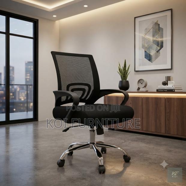 Office Chairs; Ergonomic Mid Back Support Office Clerical Chairs - thumbnail 4