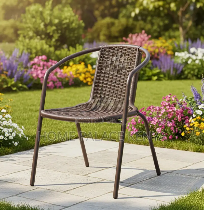 Patio Chair: Waterproof Metallic Courtyard Bistro Chair