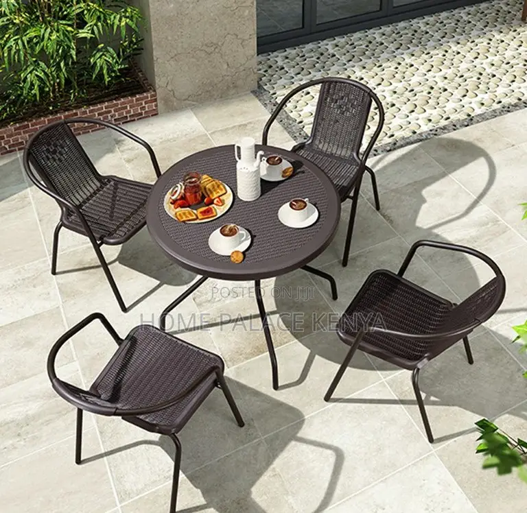 Patio Chair: Waterproof Metallic Courtyard Bistro Chair