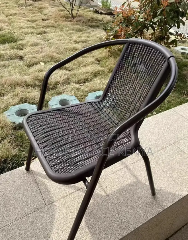 Patio Chair: Waterproof Metallic Courtyard Bistro Chair